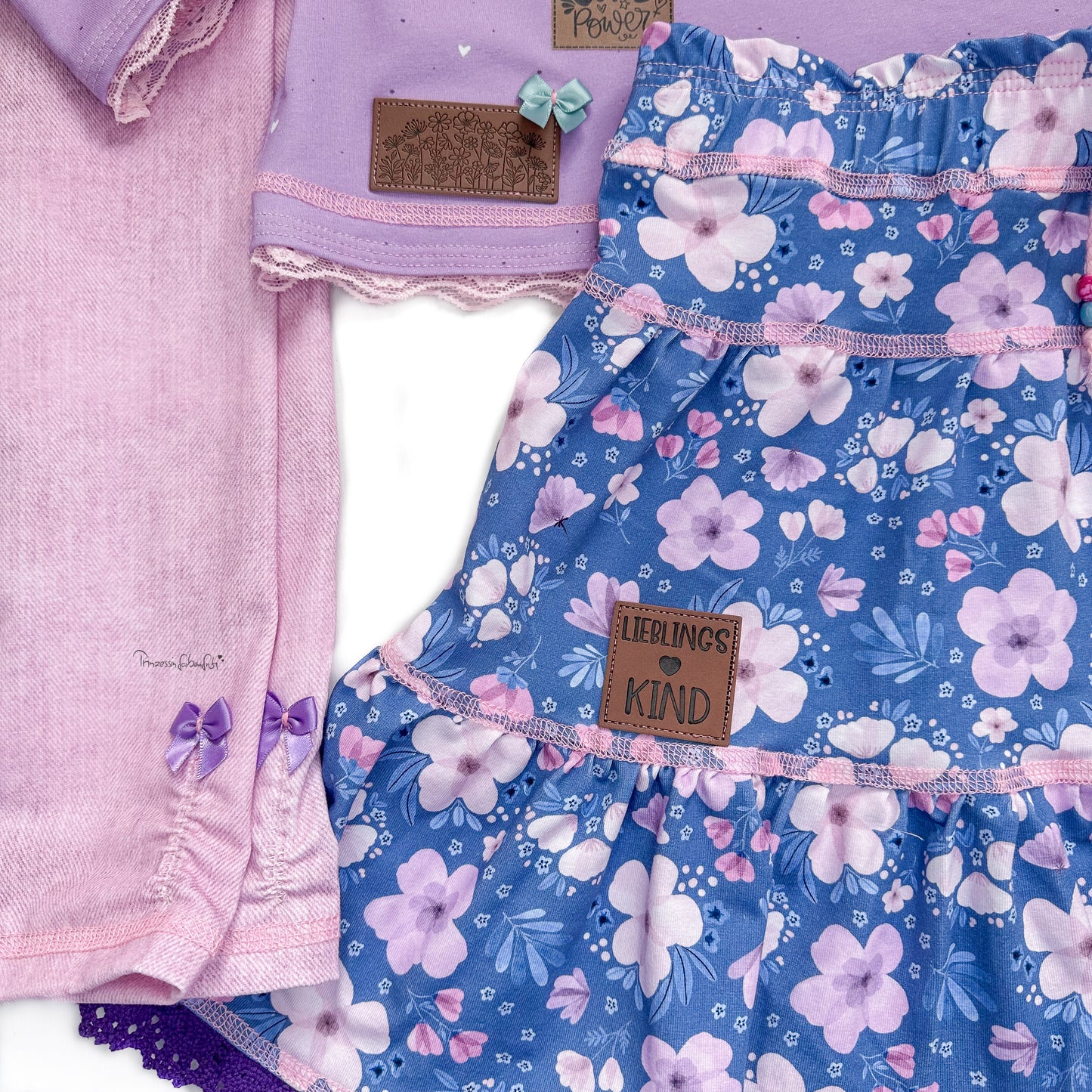 Blumen Kunstlederlabel Kunstleder Label Eigenproduktion