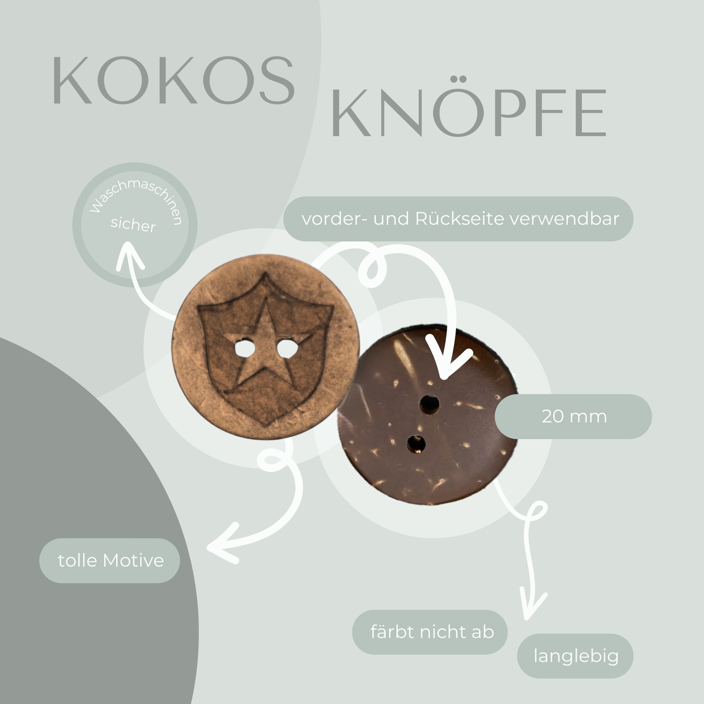 Eigenproduktion Kokosknopf Polizei Abzeichen 20mm