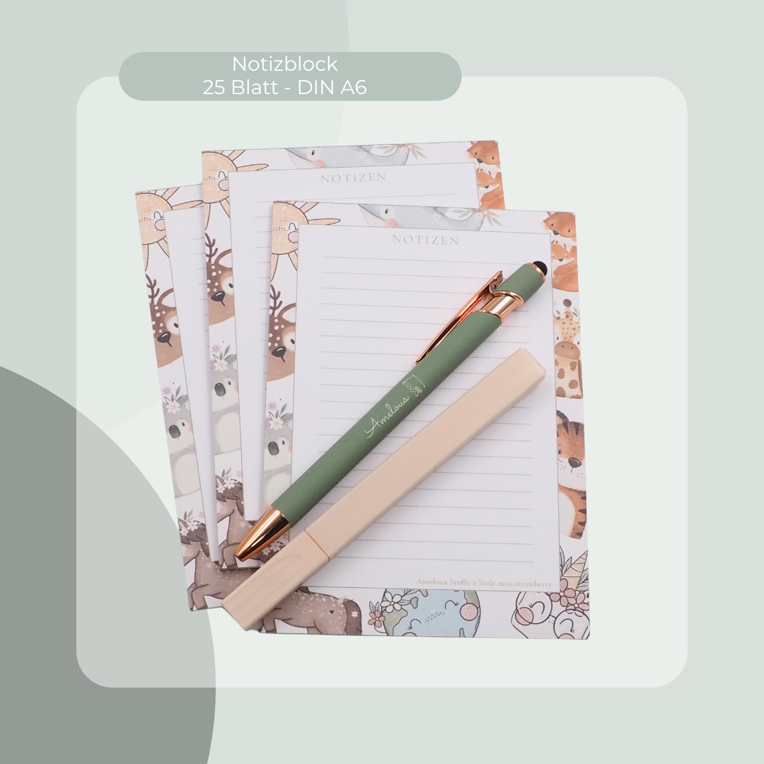 Notizblock DINA6 - Tiere