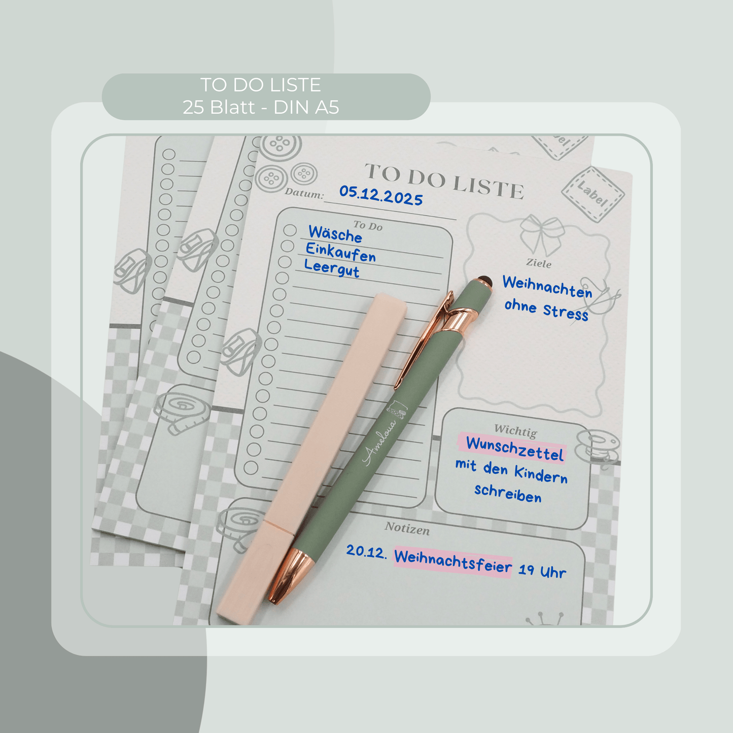 Notizblock DINA5 - To-Do-Liste für NäherInnen