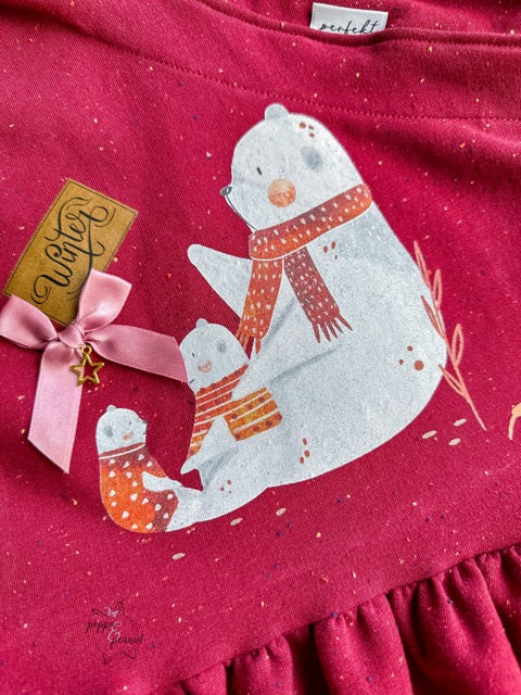 5 Schleifen Groß altrosa