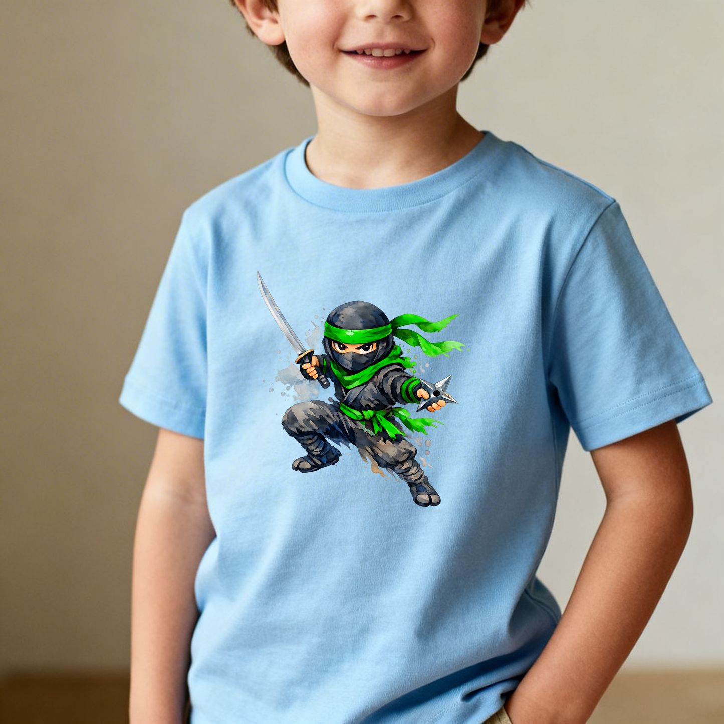 Grüner Ninja Bügelbild Eigenproduktion