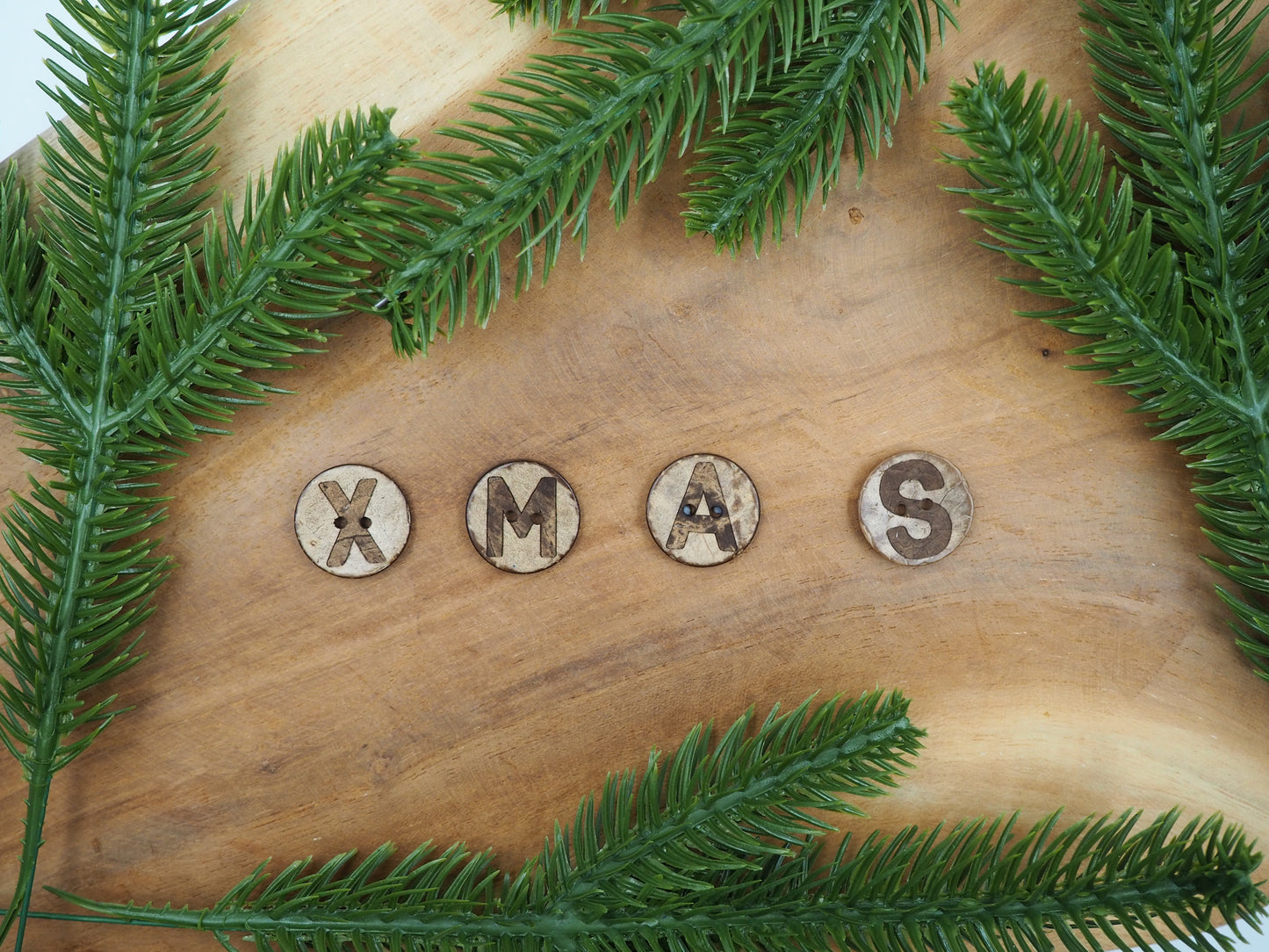 Eigenproduktion Kokosknopf ABC 20mm