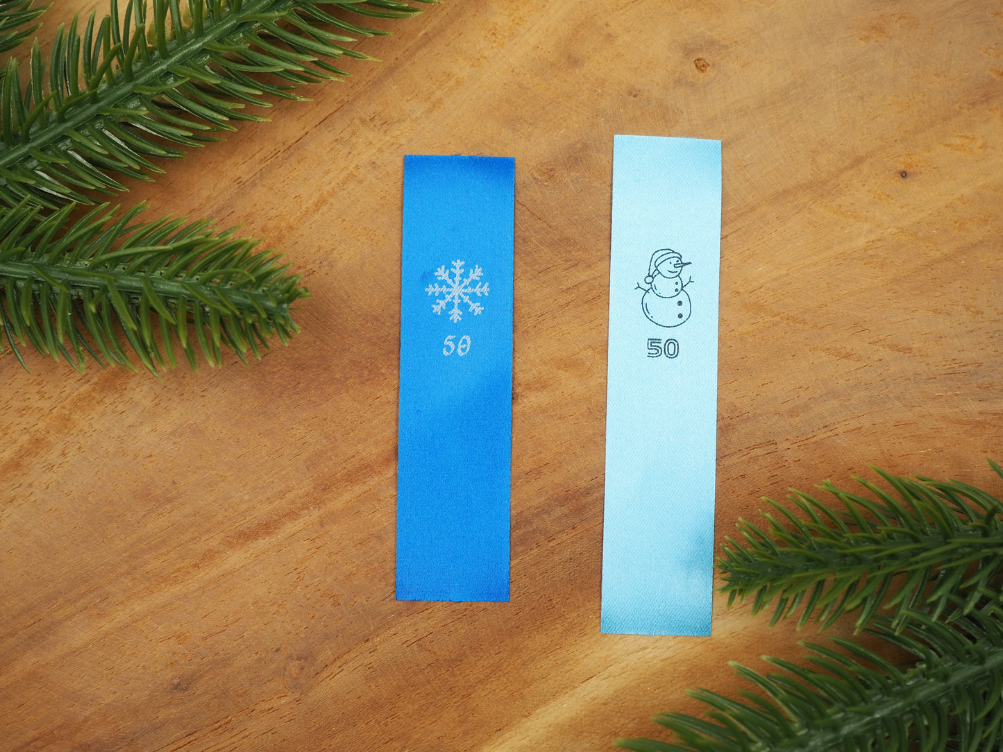 5 Stück Größen Satin-Label "Schneeflocke" Eigenproduktion