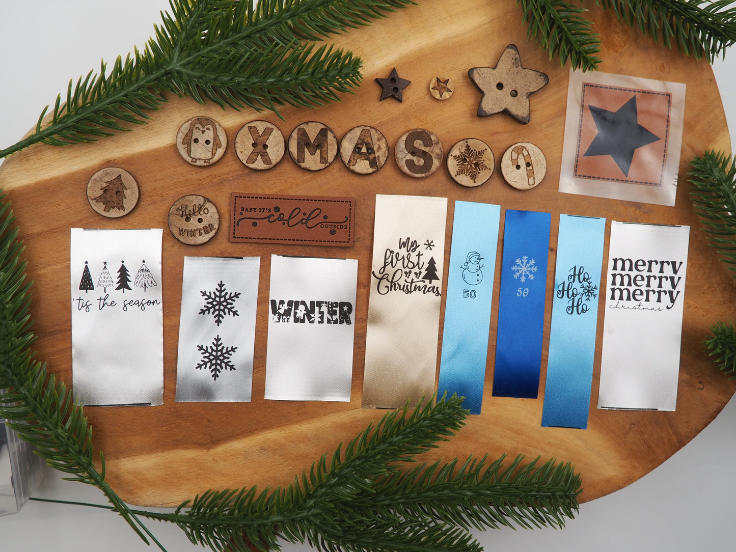 Schneeflocke Satin-Label Eigenproduktion