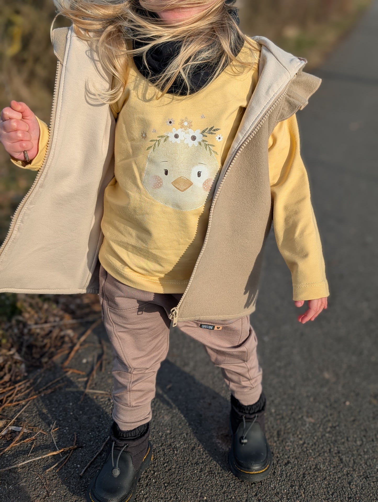 florales Küken - Bügel-Bild Bügelbild Eigenproduktion