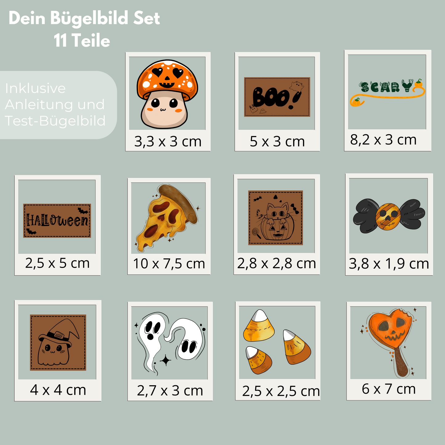 Halloween Set Bügelbild Eigenproduktion DIN A5