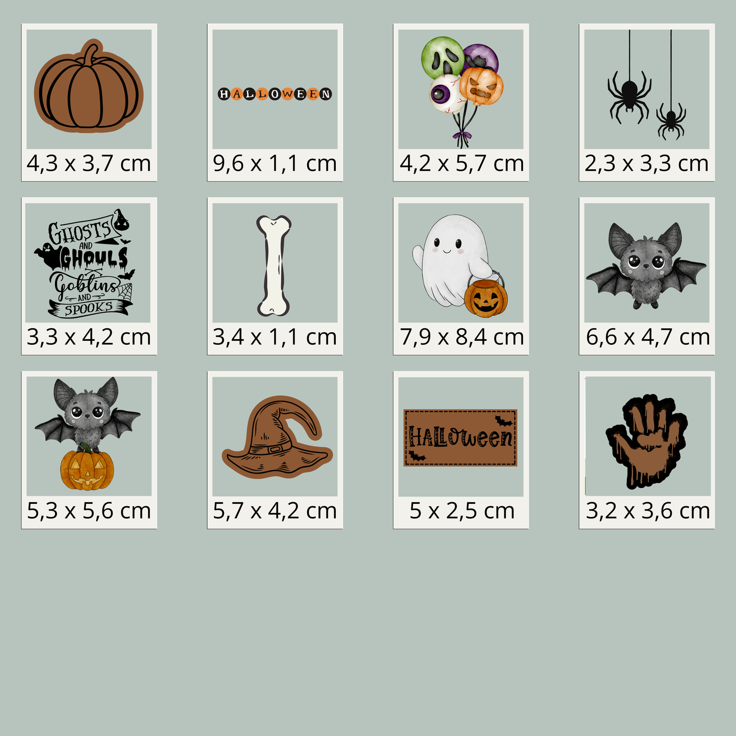 Halloween Set Bügel-Bild Bügelbild Eigenproduktion DIN A5