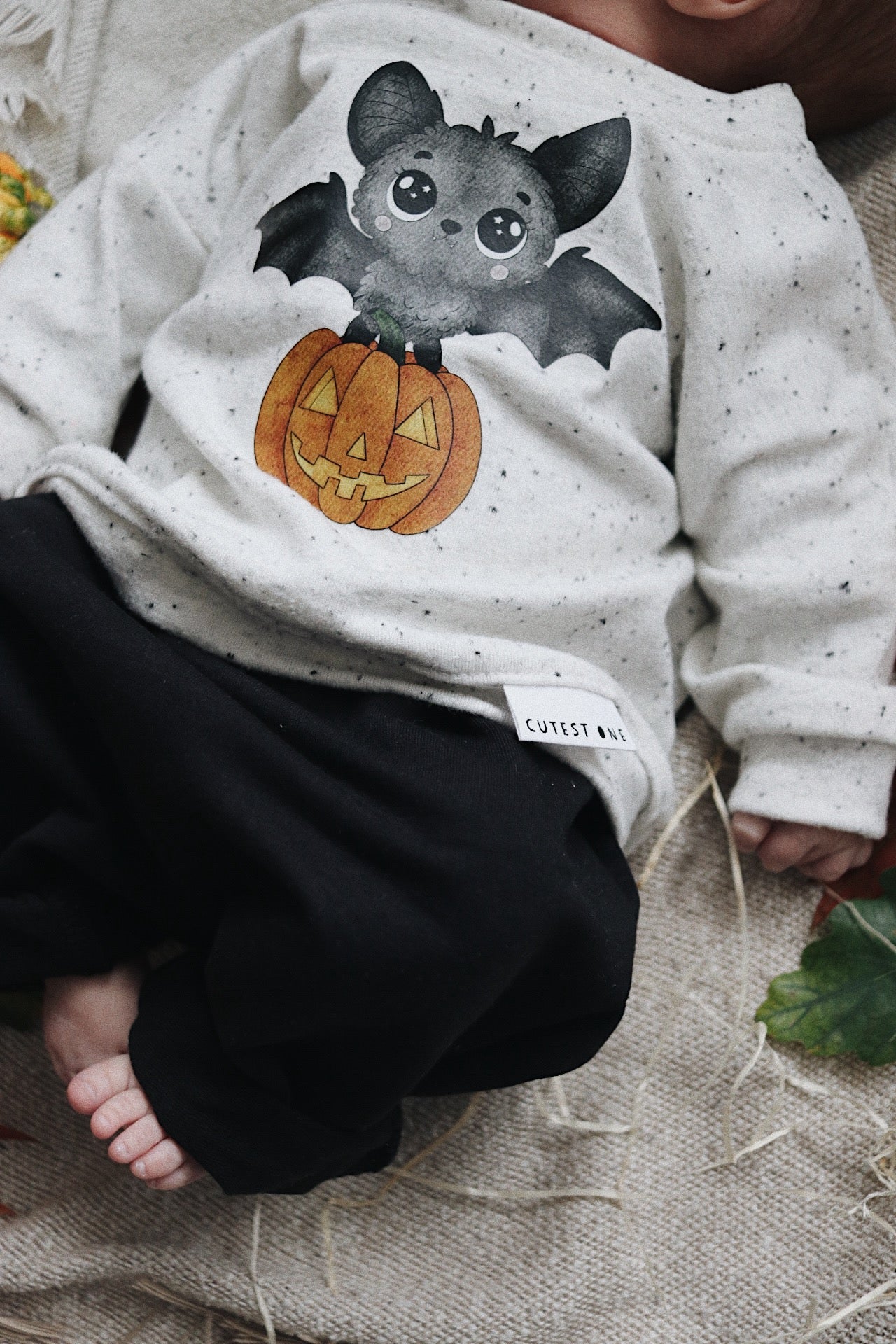 Fledermaus mit Kürbis- Bügel-Bild Bügelbild Eigenproduktion