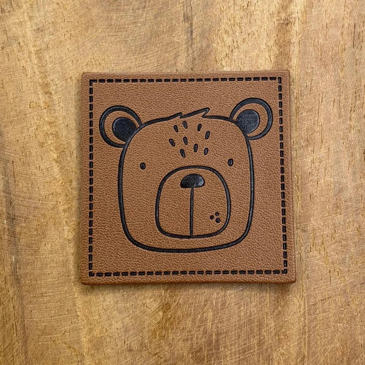 Bär Kunstlederlabel Kunstleder Label Eigenproduktion