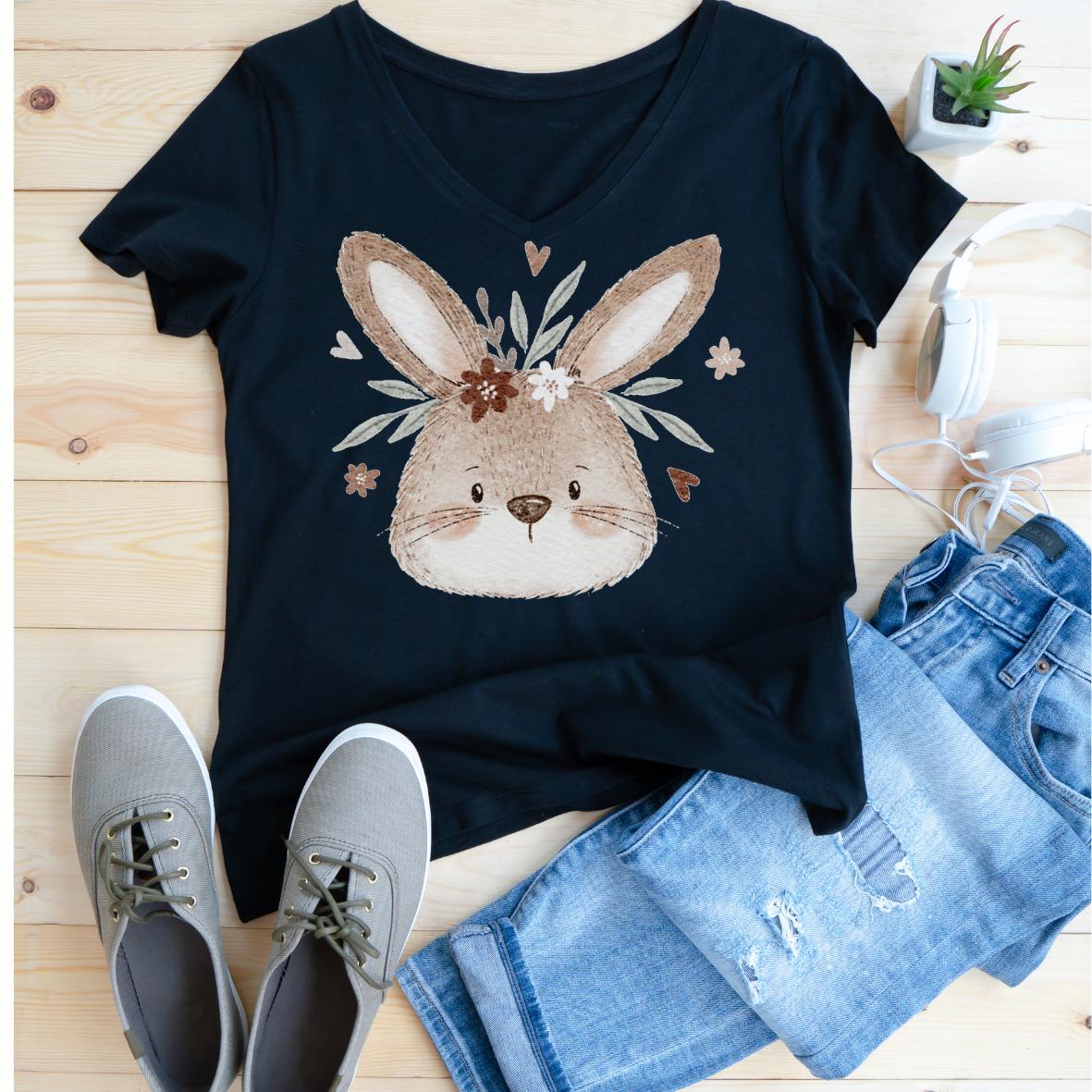 Hase beige- Bügel-Bild Bügelbild Eigenproduktion