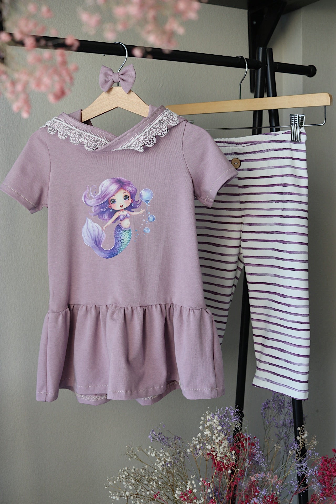 Meerjungfrau mit Wassertropfen Bügel-Bild Bügelbild Eigenproduktion