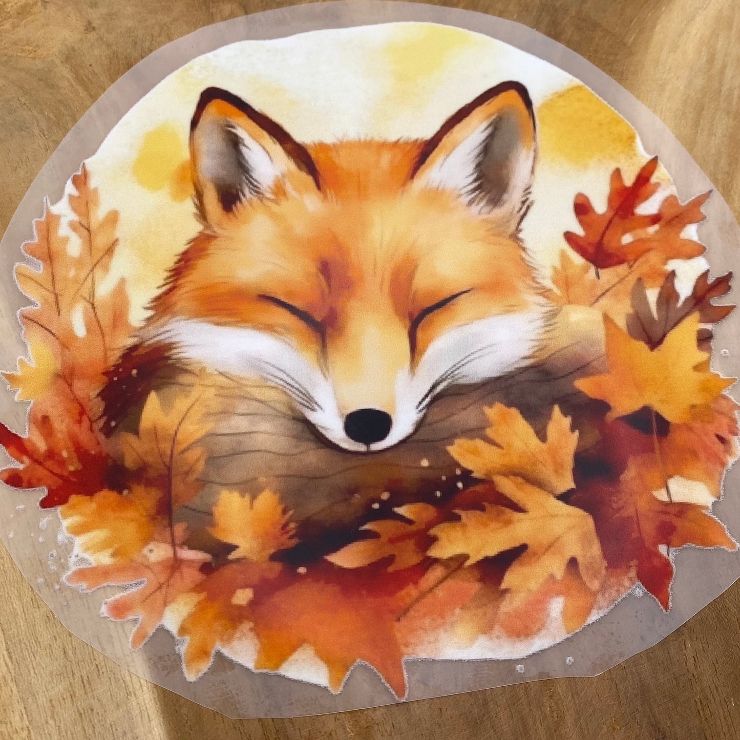 schlafender Fuchs XXL Bügel-Bild Bügelbild Eigenproduktion