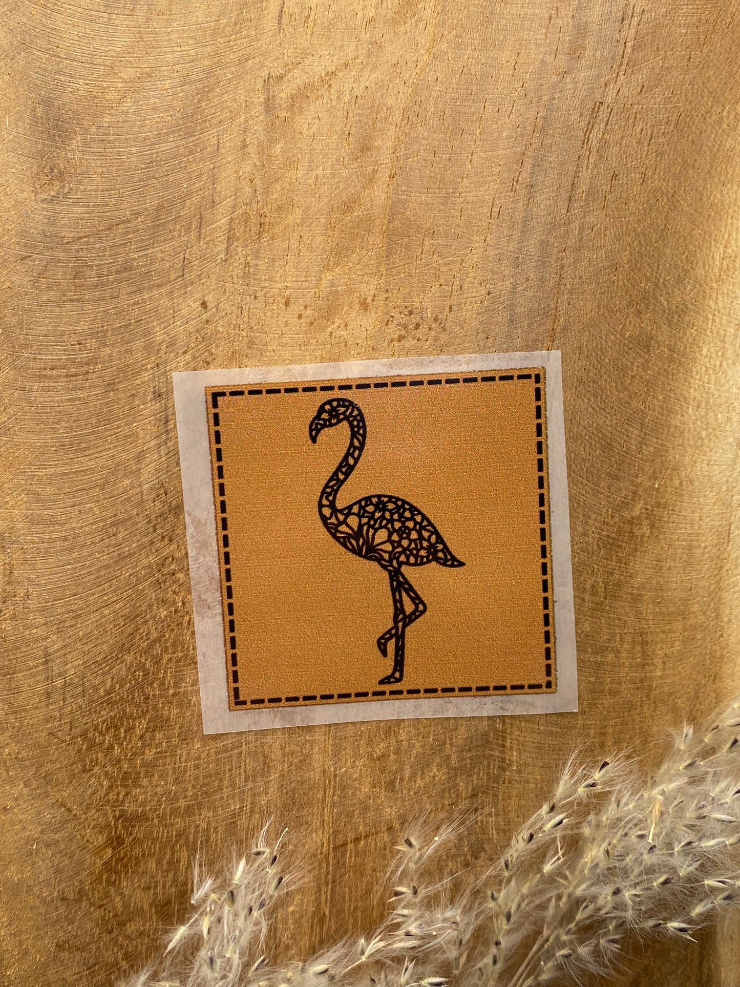 Flamingo Bügel Label Bügellabel Eigenproduktion