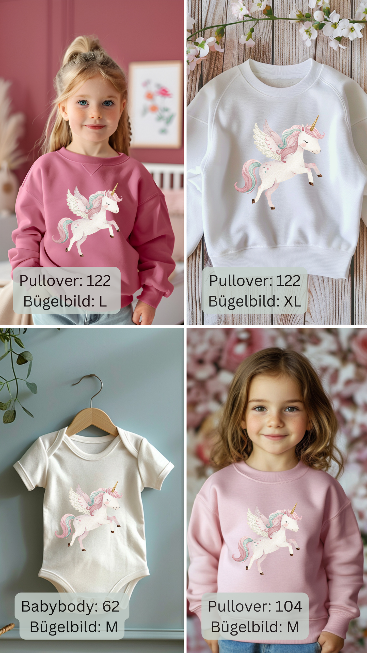 Einhorn- Bügelbild Eigenproduktion