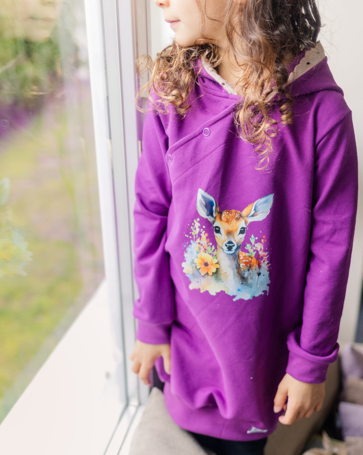 florales Reh Bügel-Bild Bügelbild Eigenproduktion