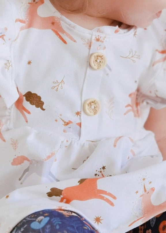 Eigenproduktion Holzknopf Einhorn 20mm - Ameloua