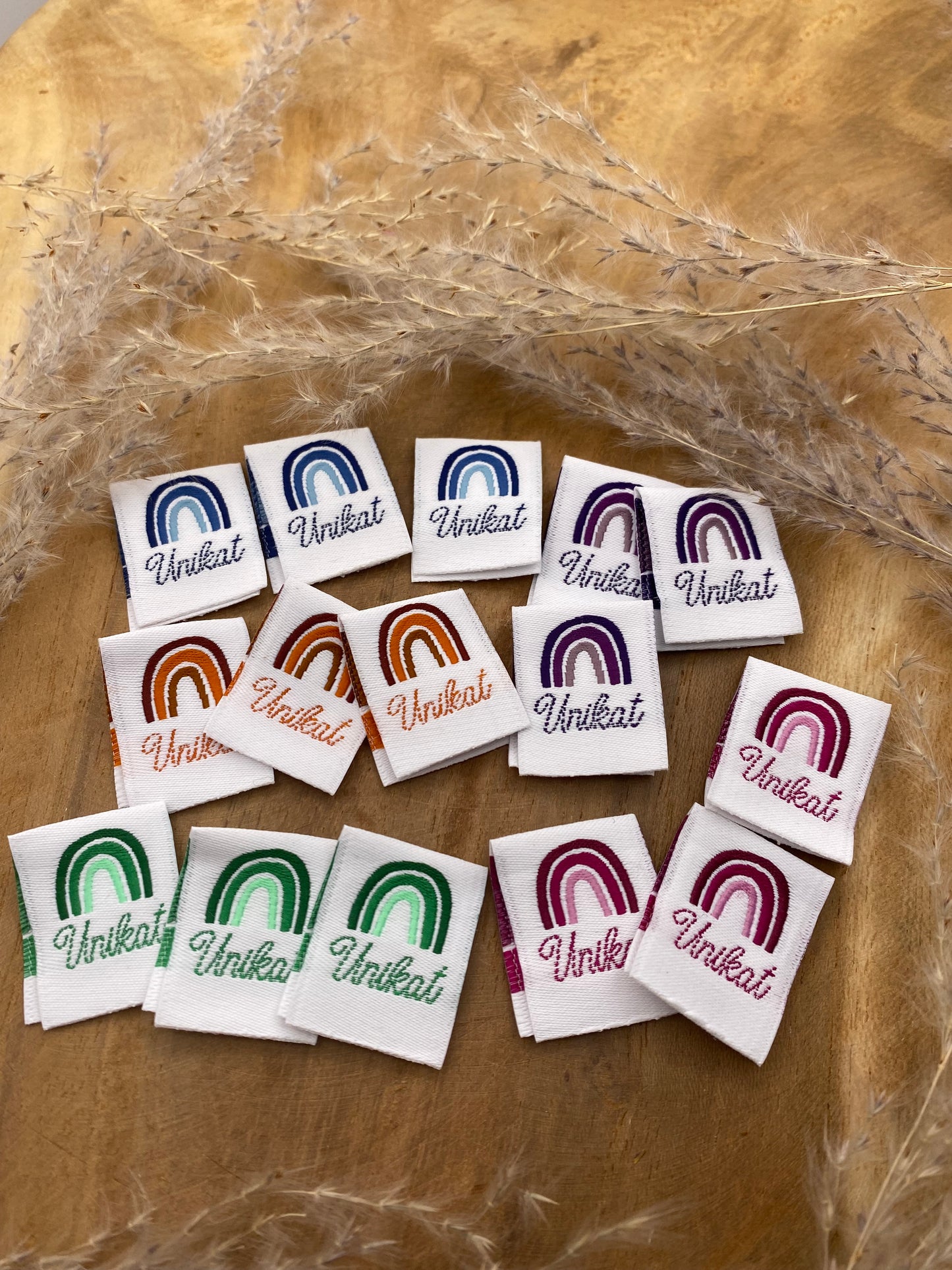 Unikat Rosa Web Label gewebt Eigenproduktion