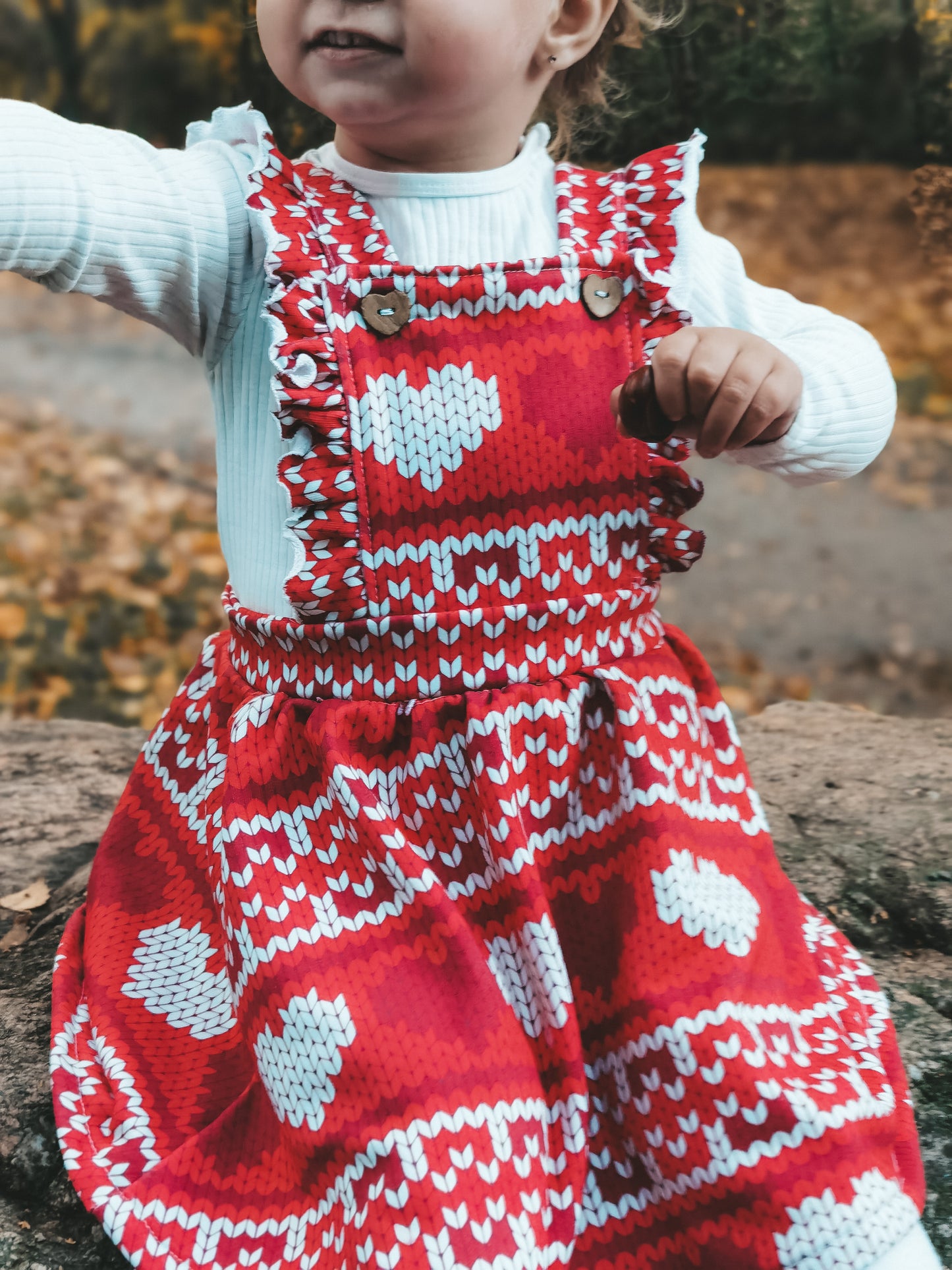 Norweger Strick Herzen Blau Sommersweat - Ameloua