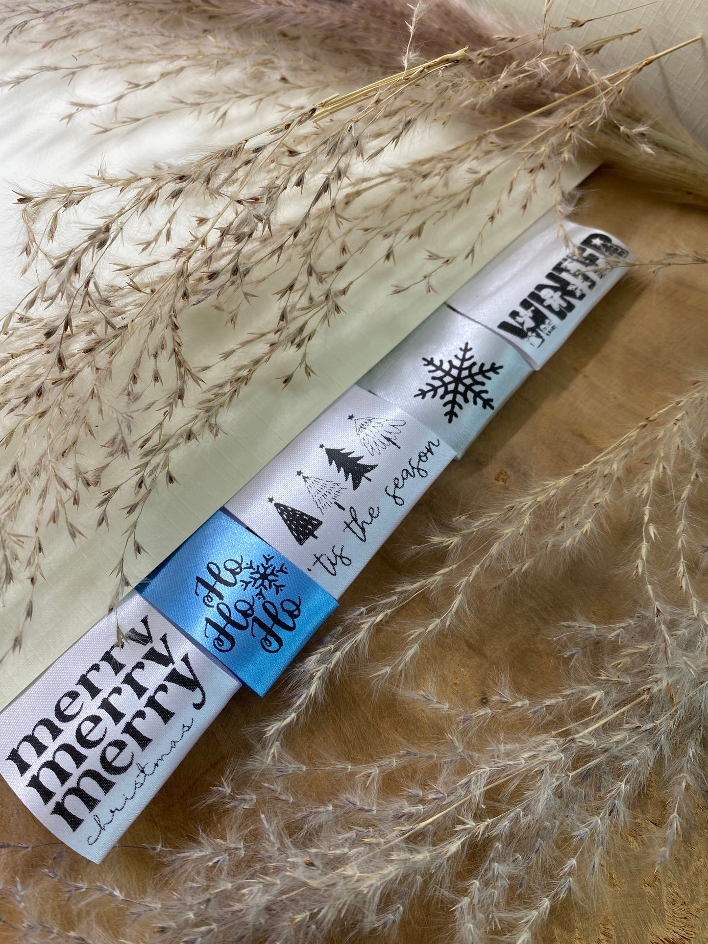 Merry Christmas Satin-Label Eigenproduktion