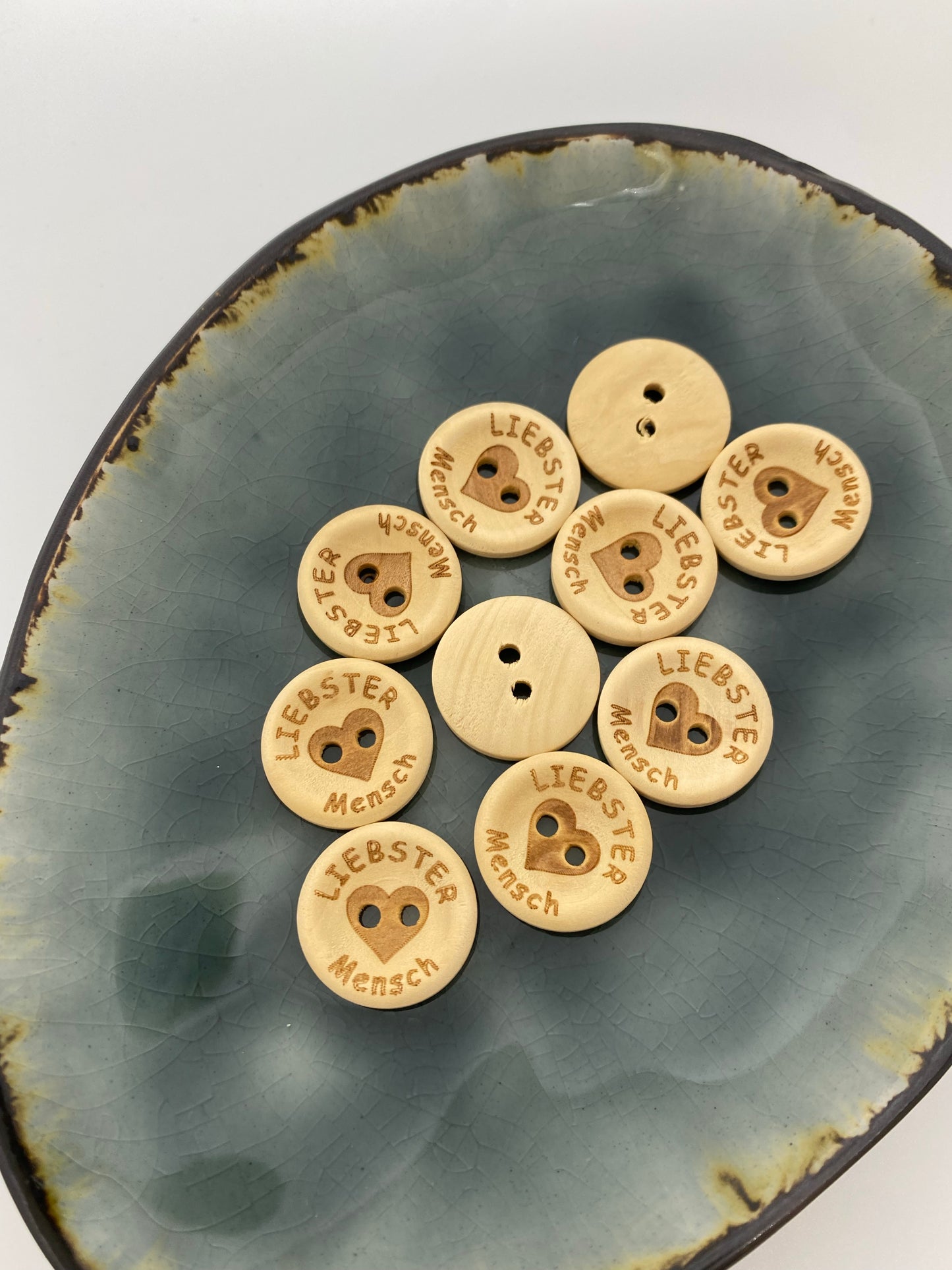 Holzknopf Liebster Mensch 20mm - Ameloua