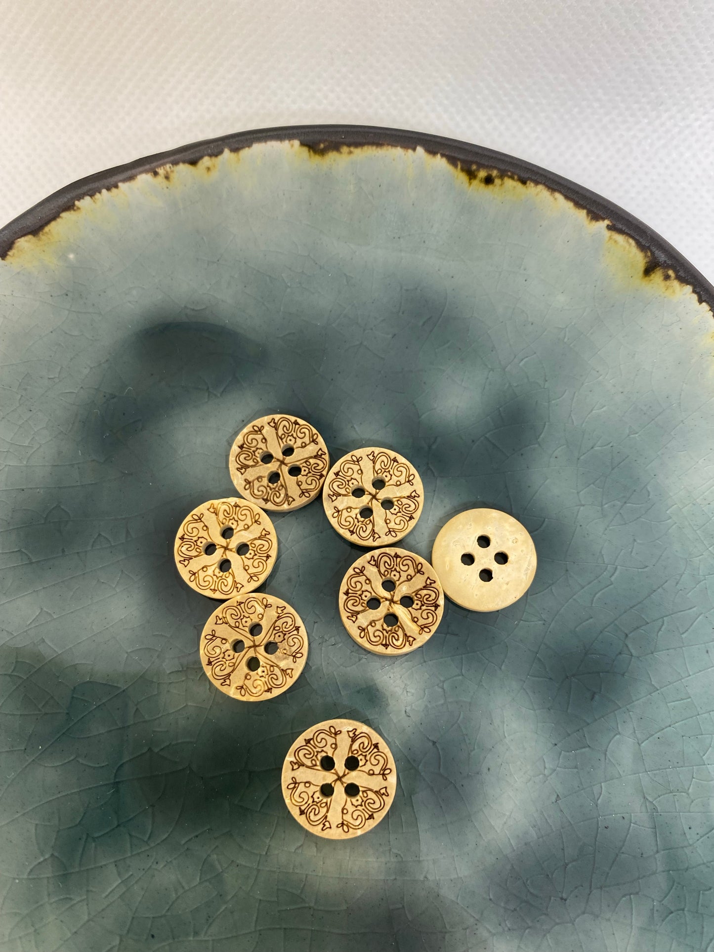 Kokosknopf Mandala Hell 13mm - Ameloua