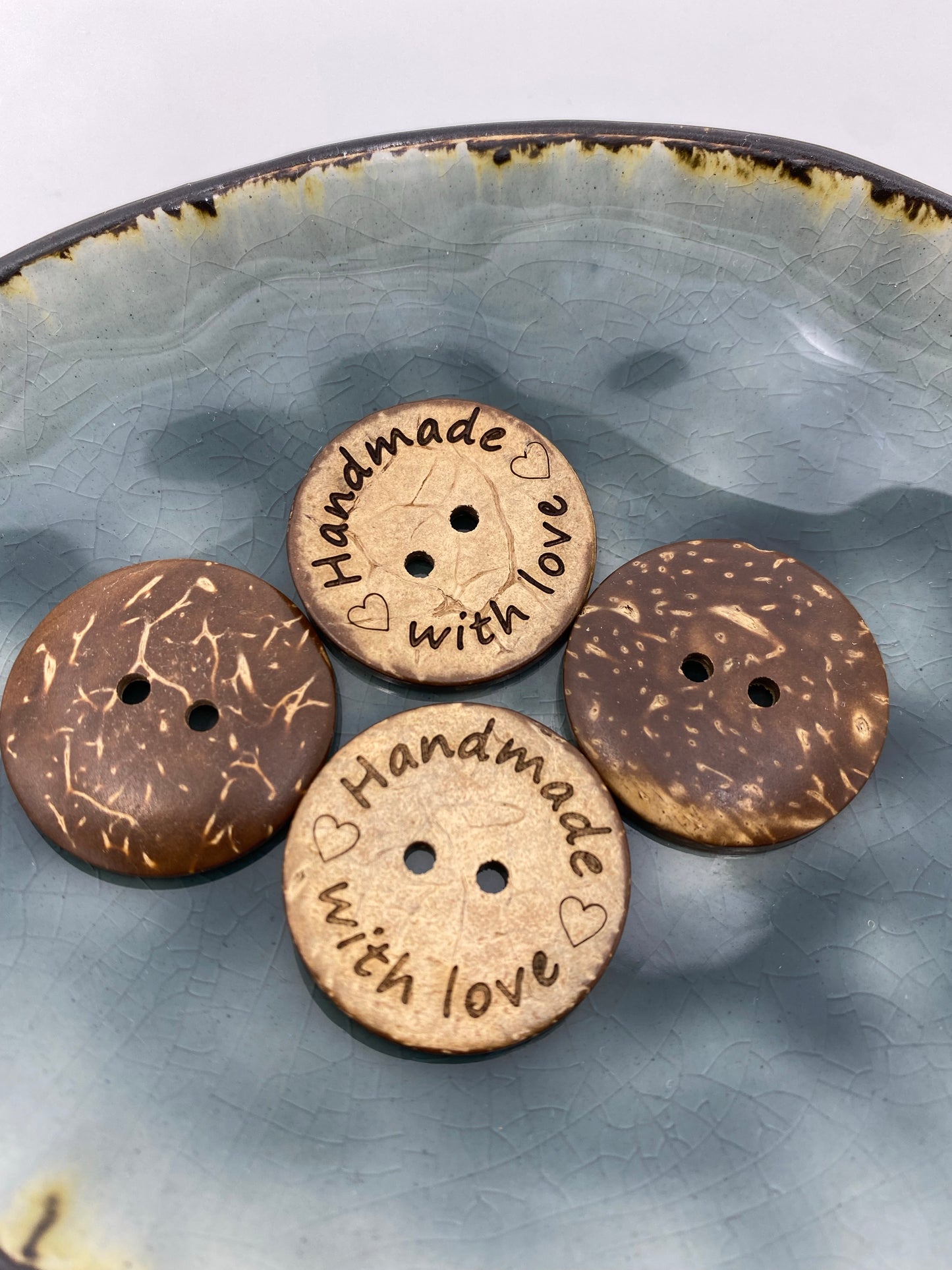 Kokosknopf Handmade with love 30mm - Ameloua