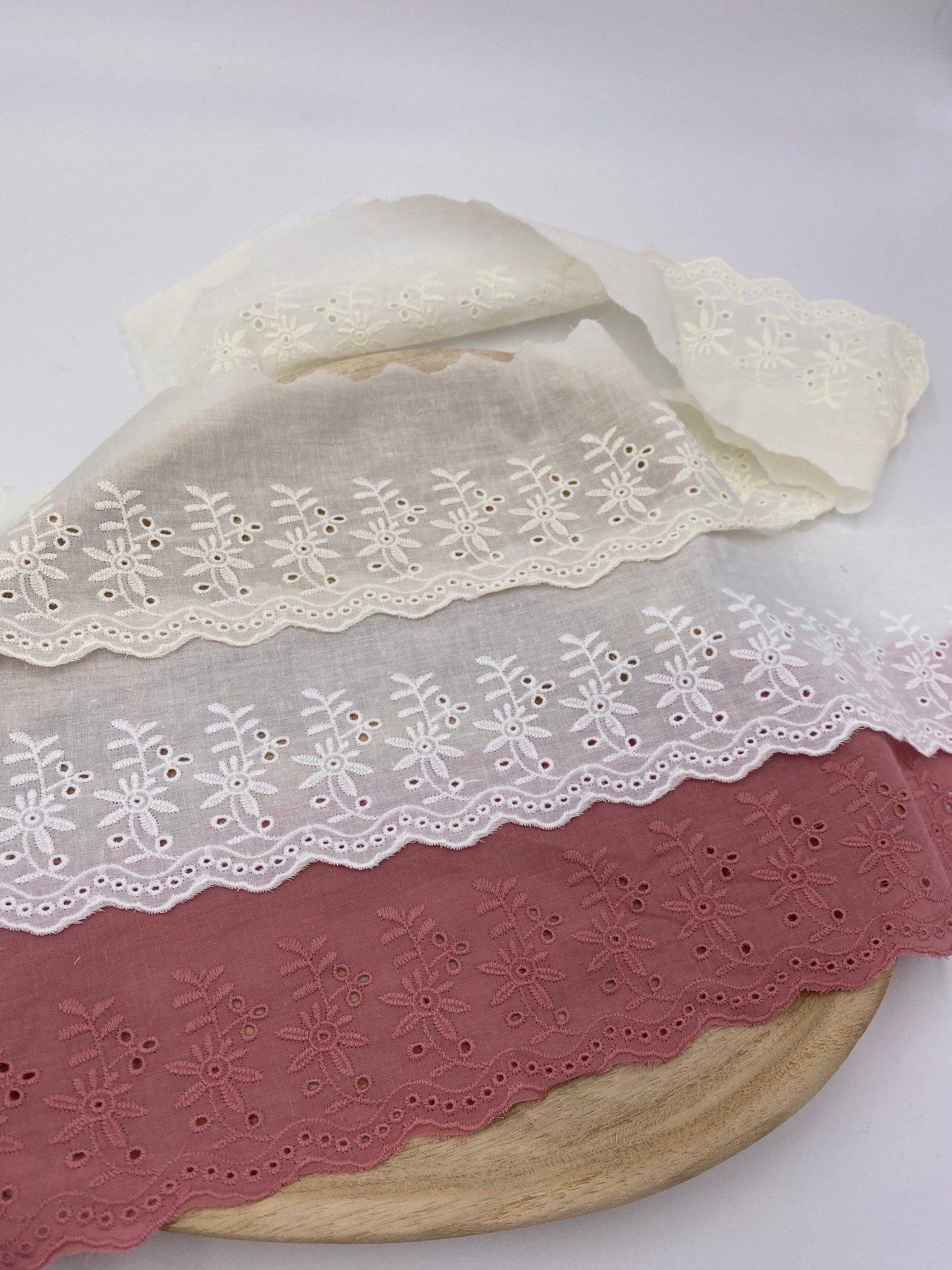 Wäsche Spitze Blumen 90mm altrosa