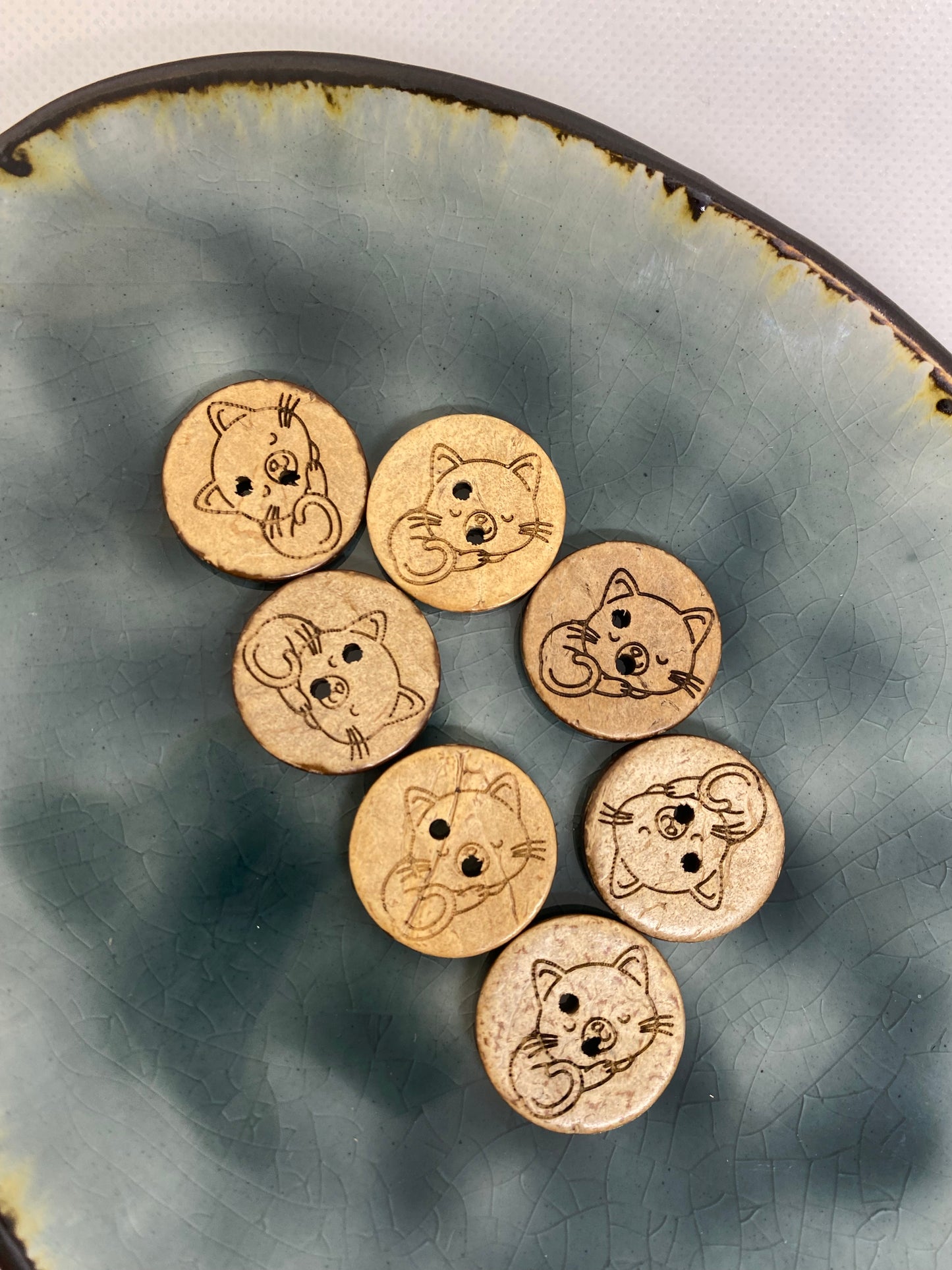 Eigenproduktion Kokosknopf Katze 20mm - Ameloua