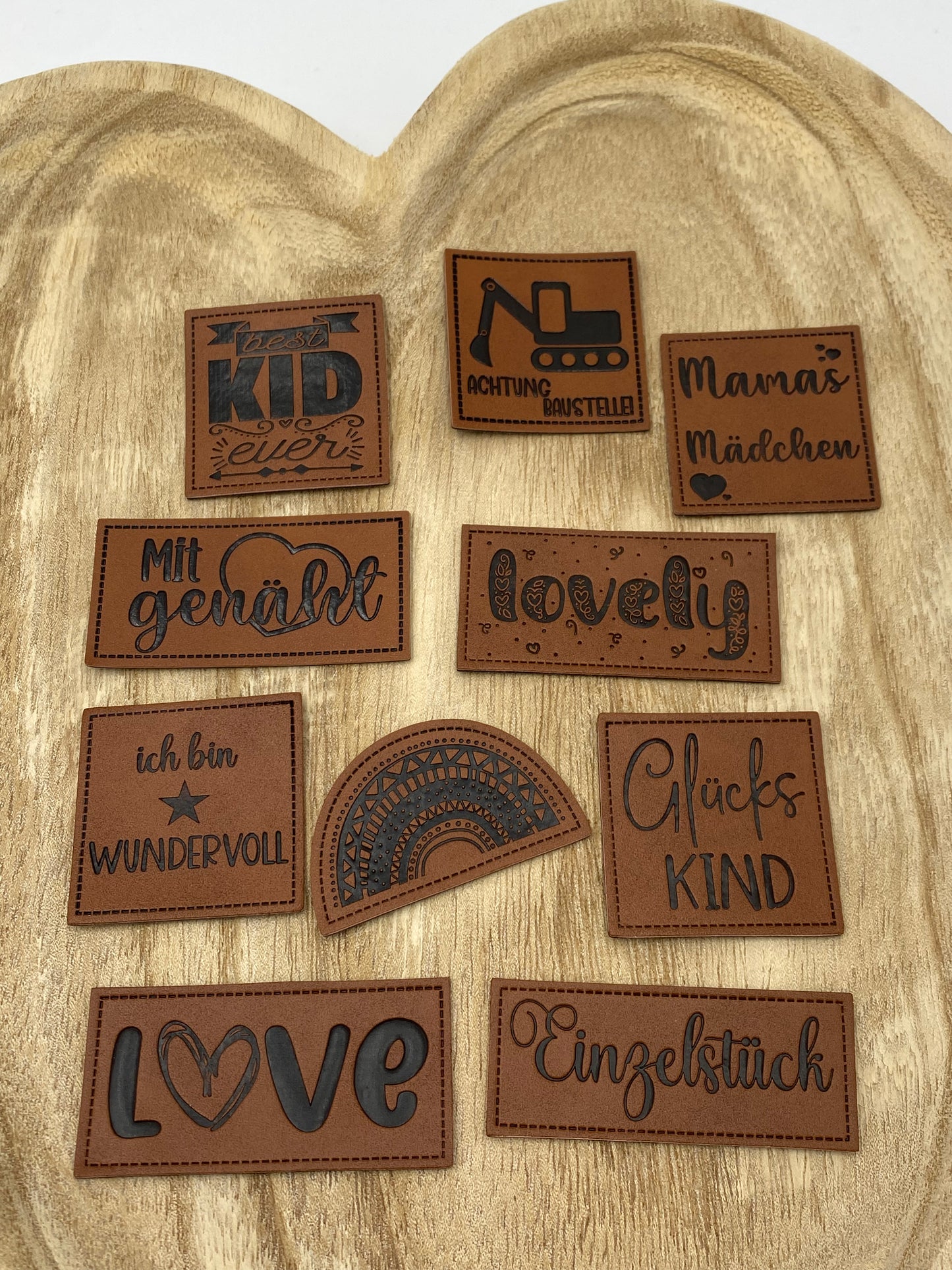 Achtung Baustelle Kunstlederlabel Kunstleder Label Eigenproduktion