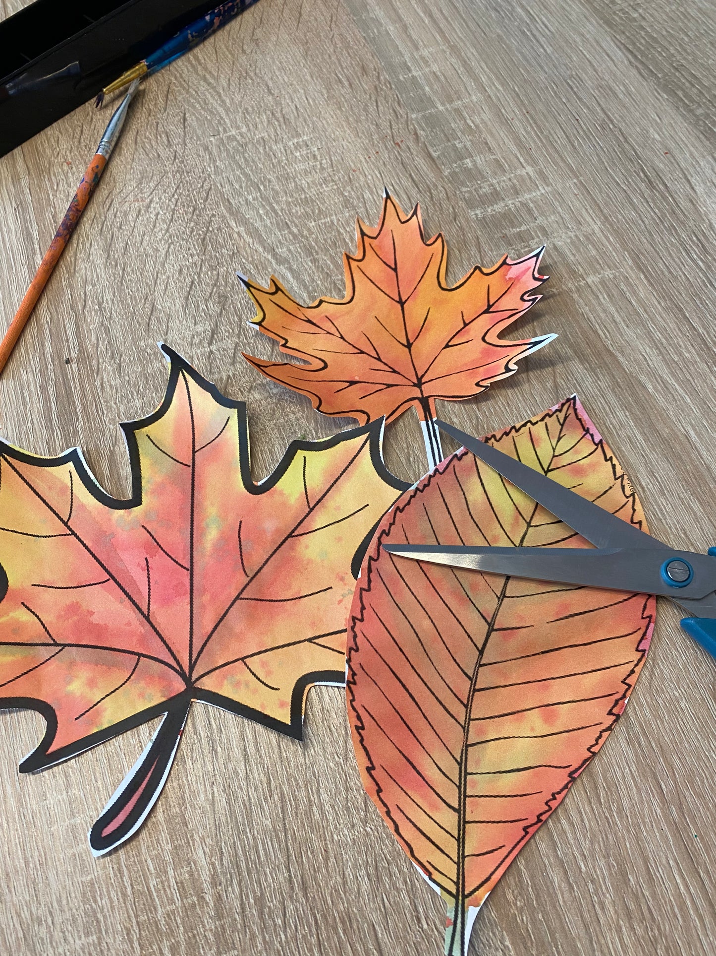 Herbst Laub Blätter Vorlagen / Ausmalbild