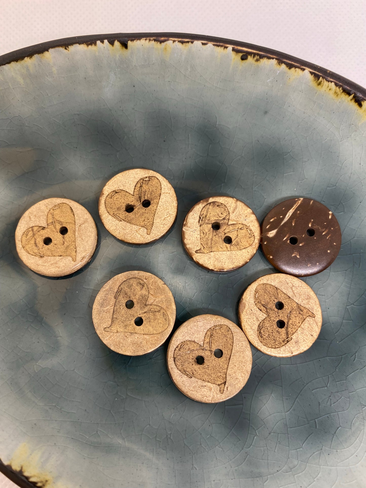 Eigenproduktion Kokosknopf Herz 20mm - Ameloua