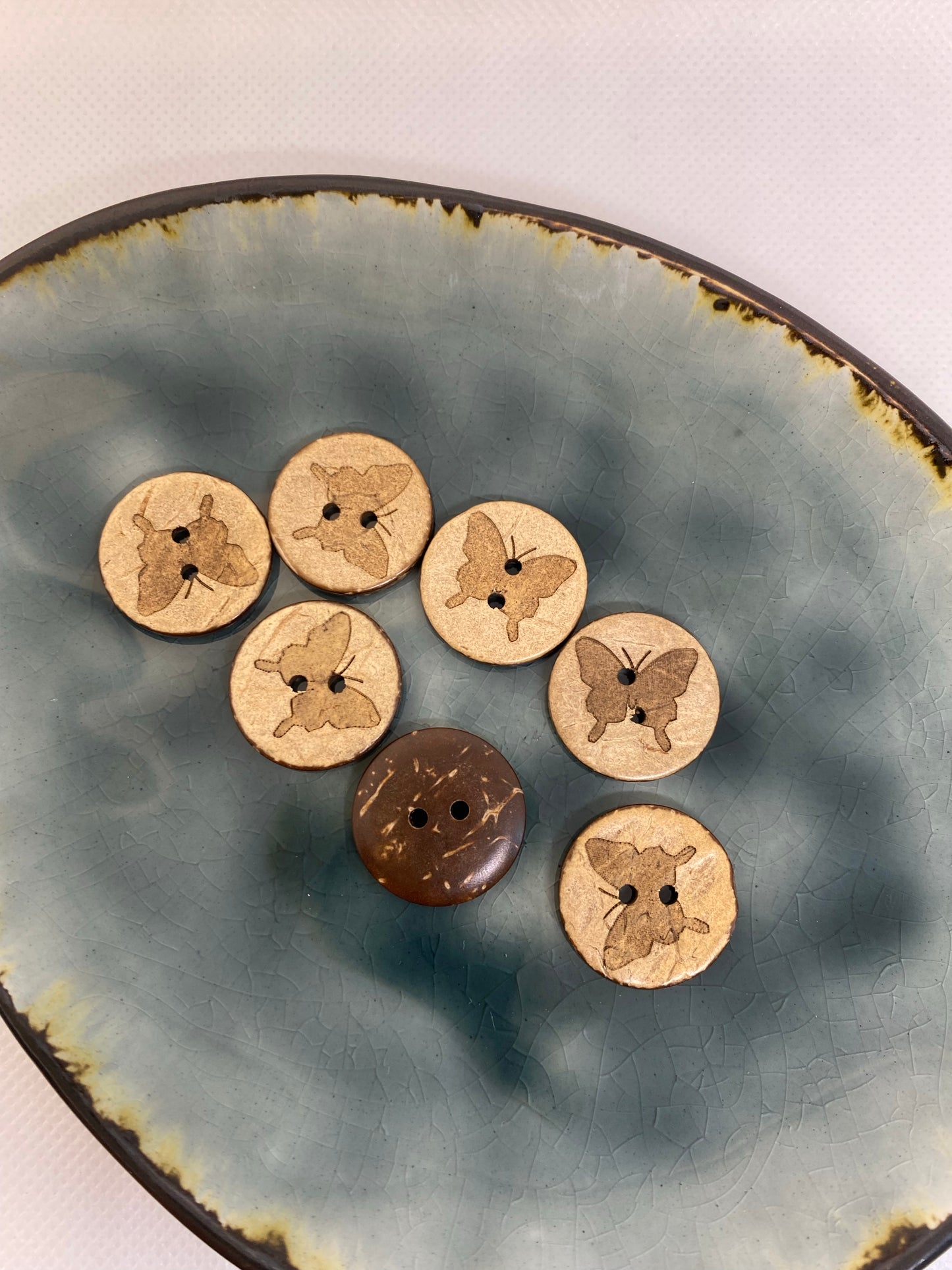 Eigenproduktion Kokosknopf Schmetterling 20mm - Ameloua