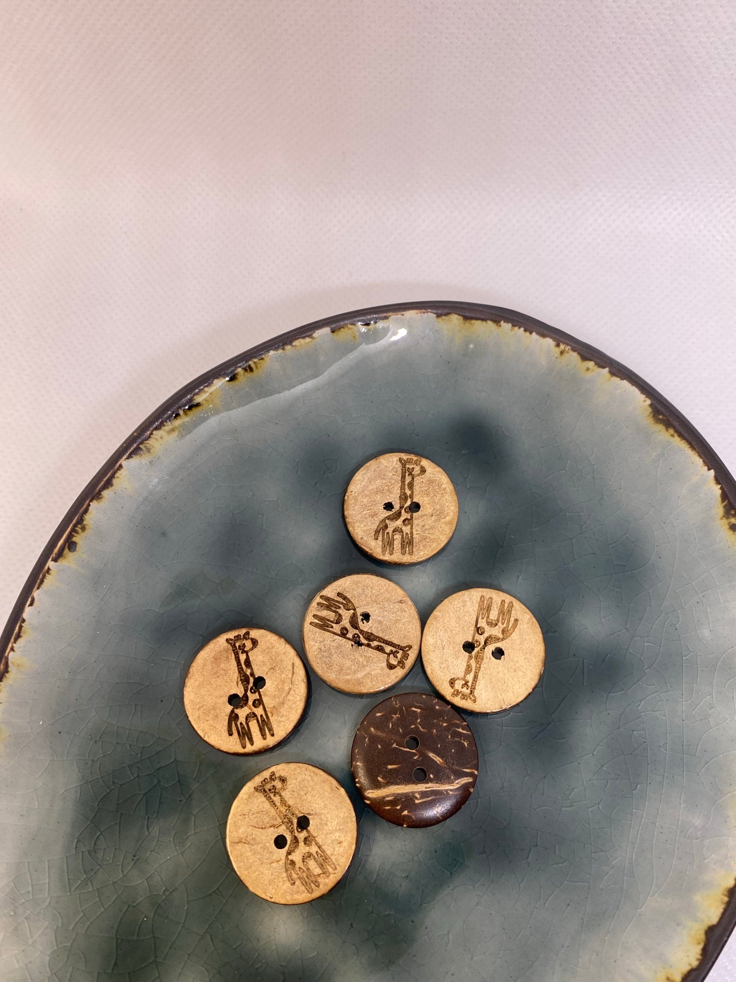 Eigenproduktion Kokosknopf Giraffe 20mm - Ameloua