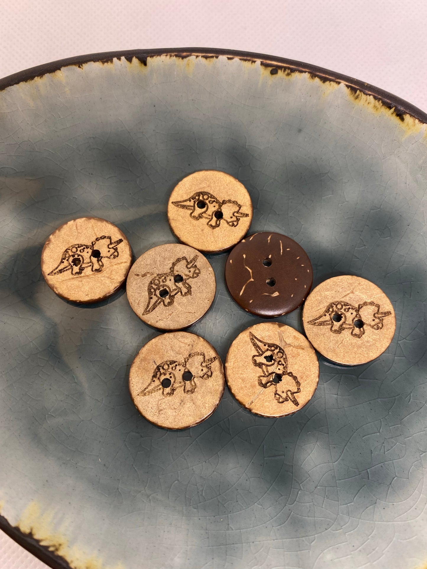 Eigenproduktion Kokosknopf Triceratops 20mm - Ameloua