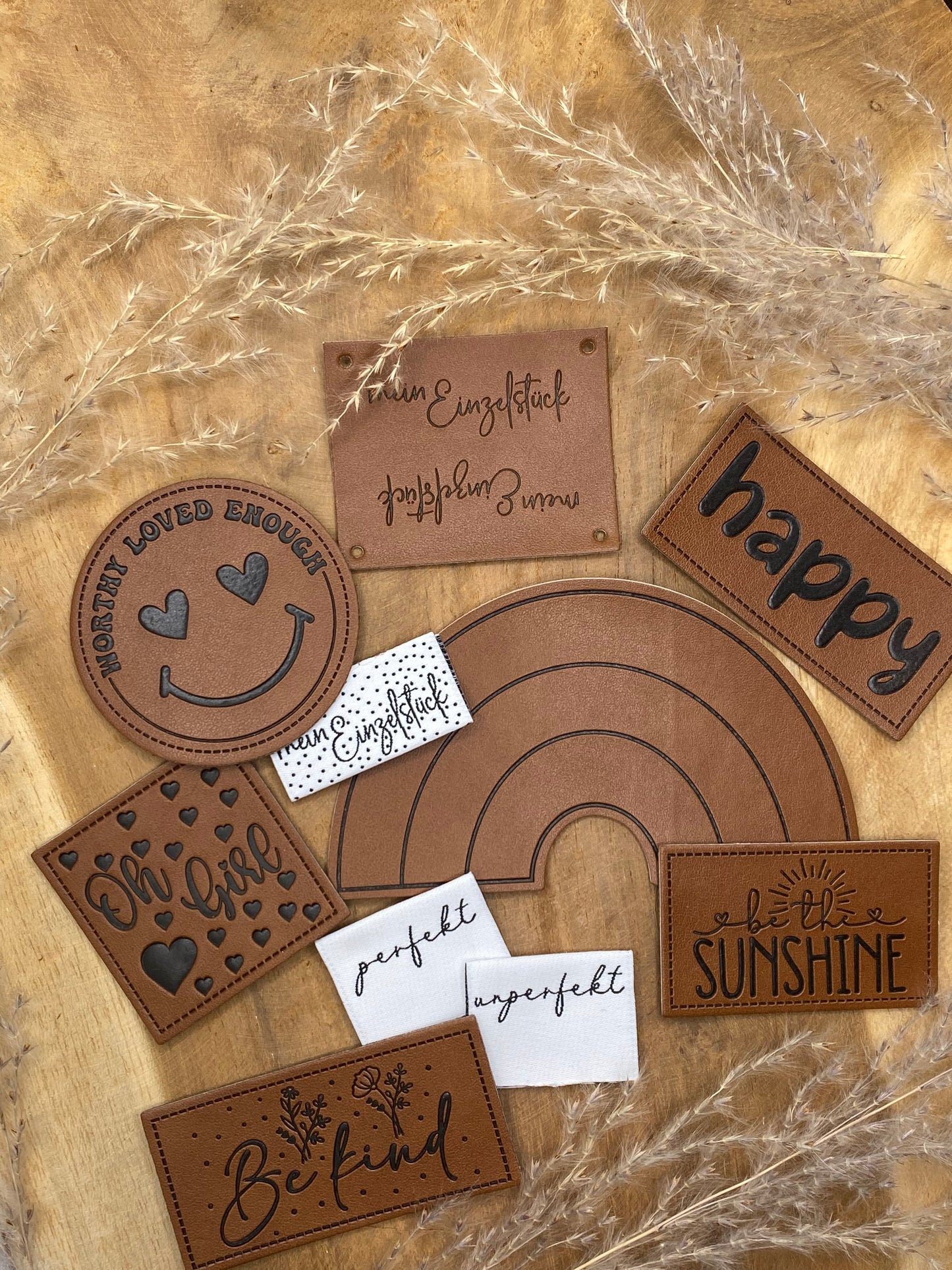 mein Einzelstück Knick-Label Kunstlederlabel Eigenproduktion