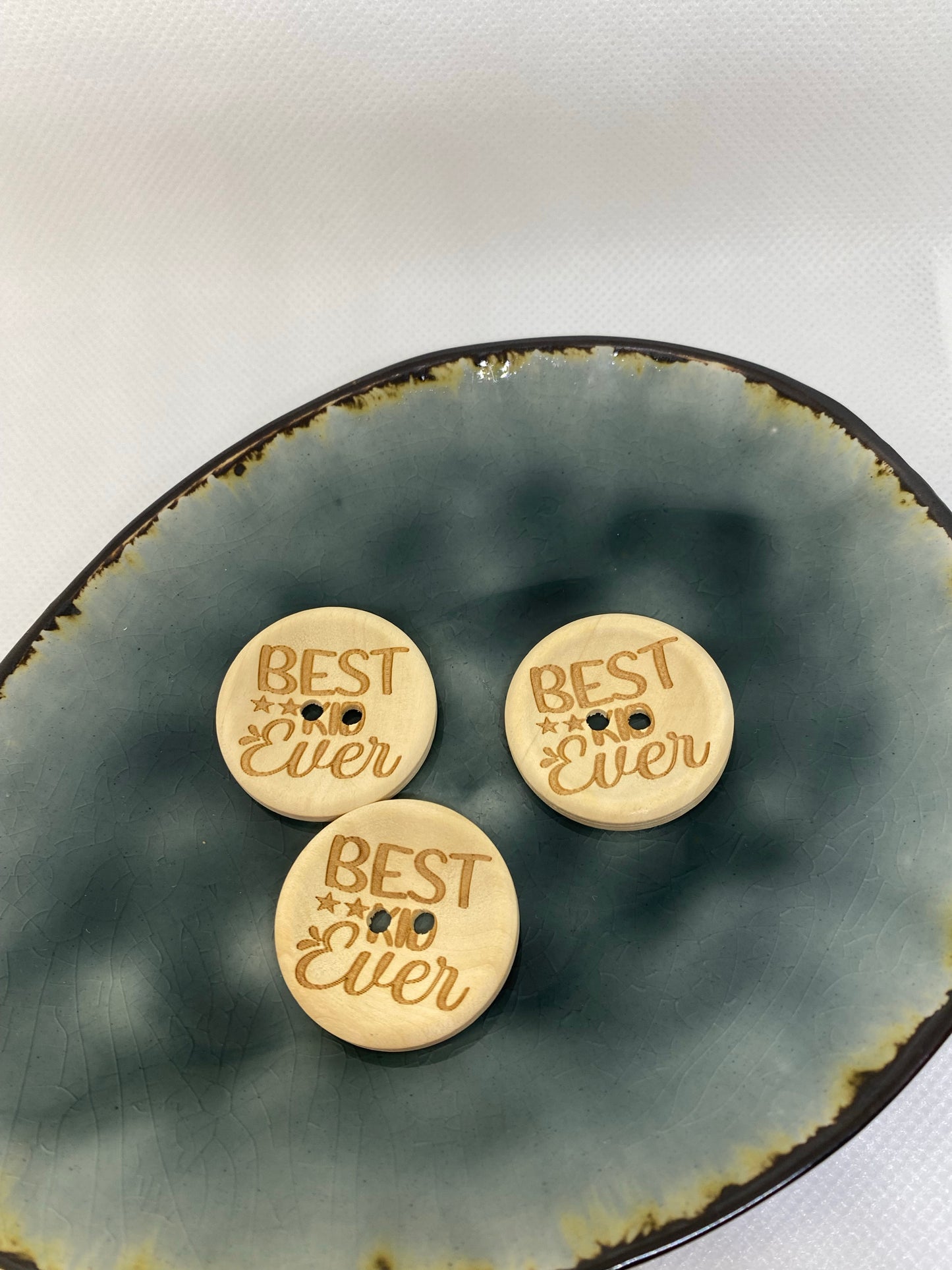 Eigenproduktion Holzknopf BestKidEver 30mm - Ameloua