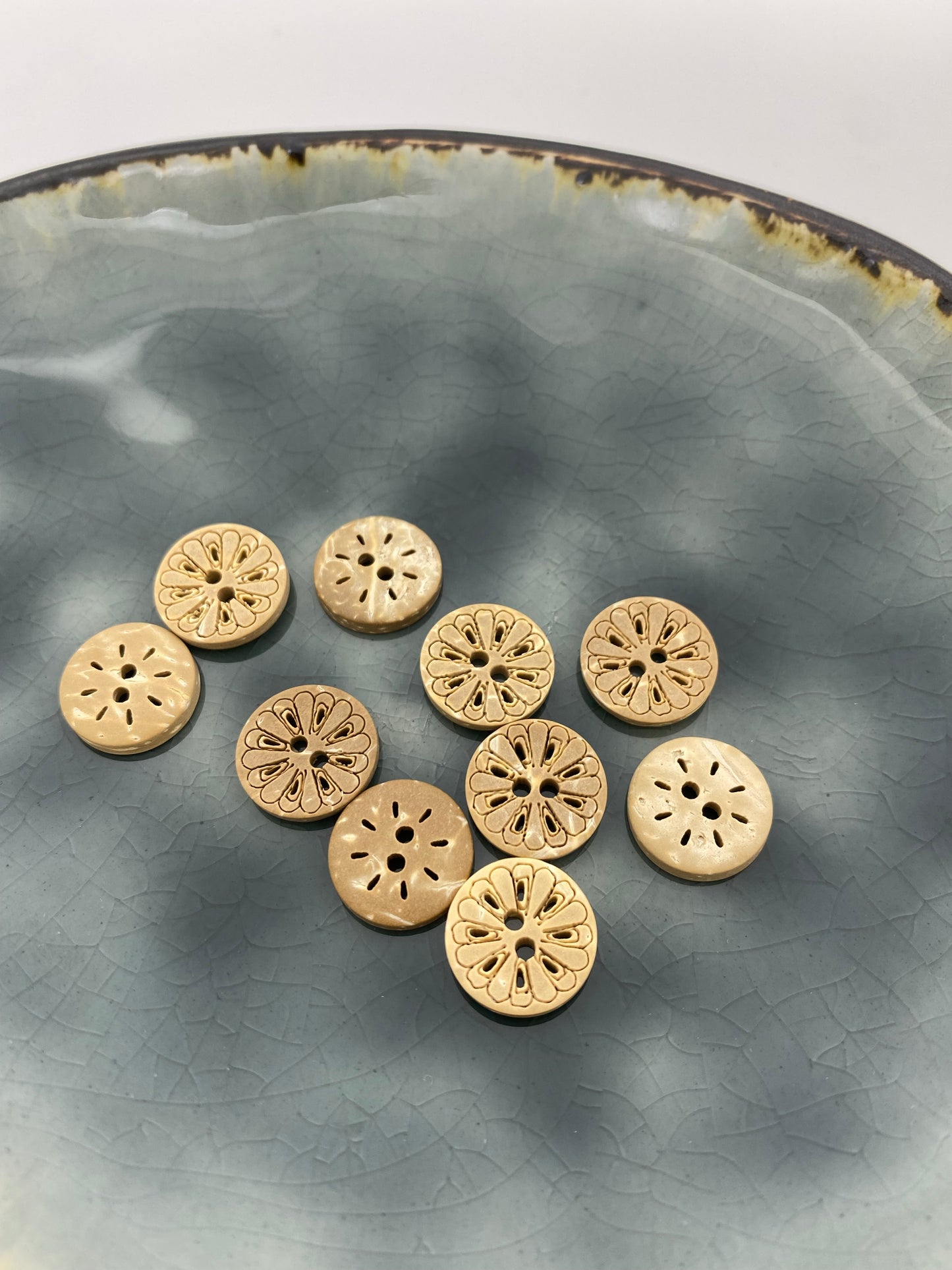 Kokosknopf Mandala Hell 13mm - Ameloua