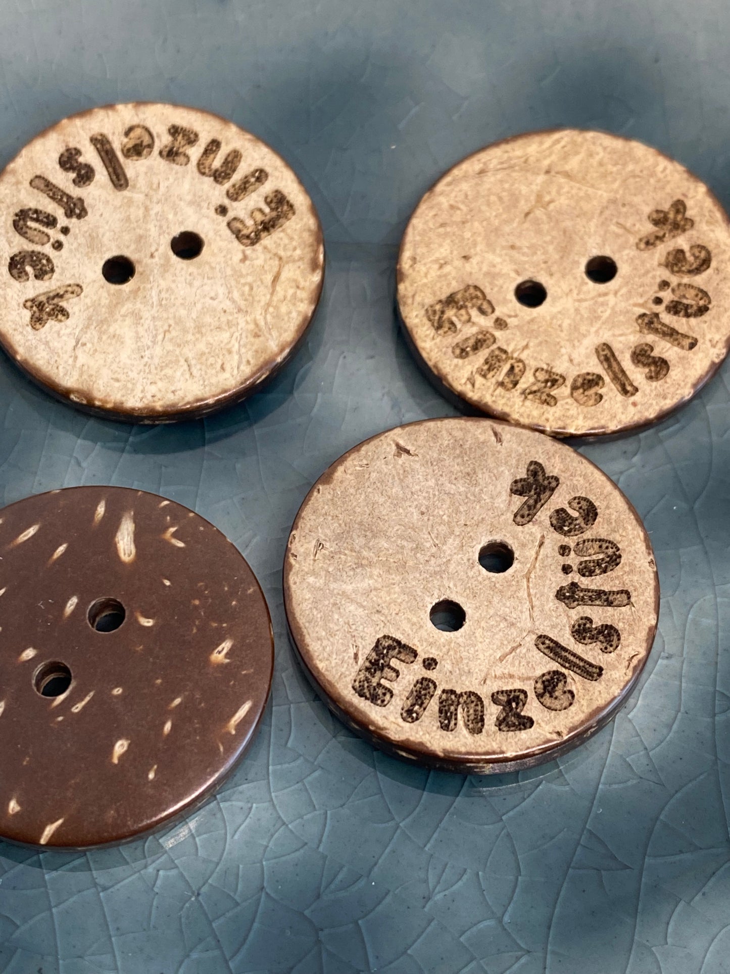 Eigenproduktion Kokosknopf Einzelstück 25mm