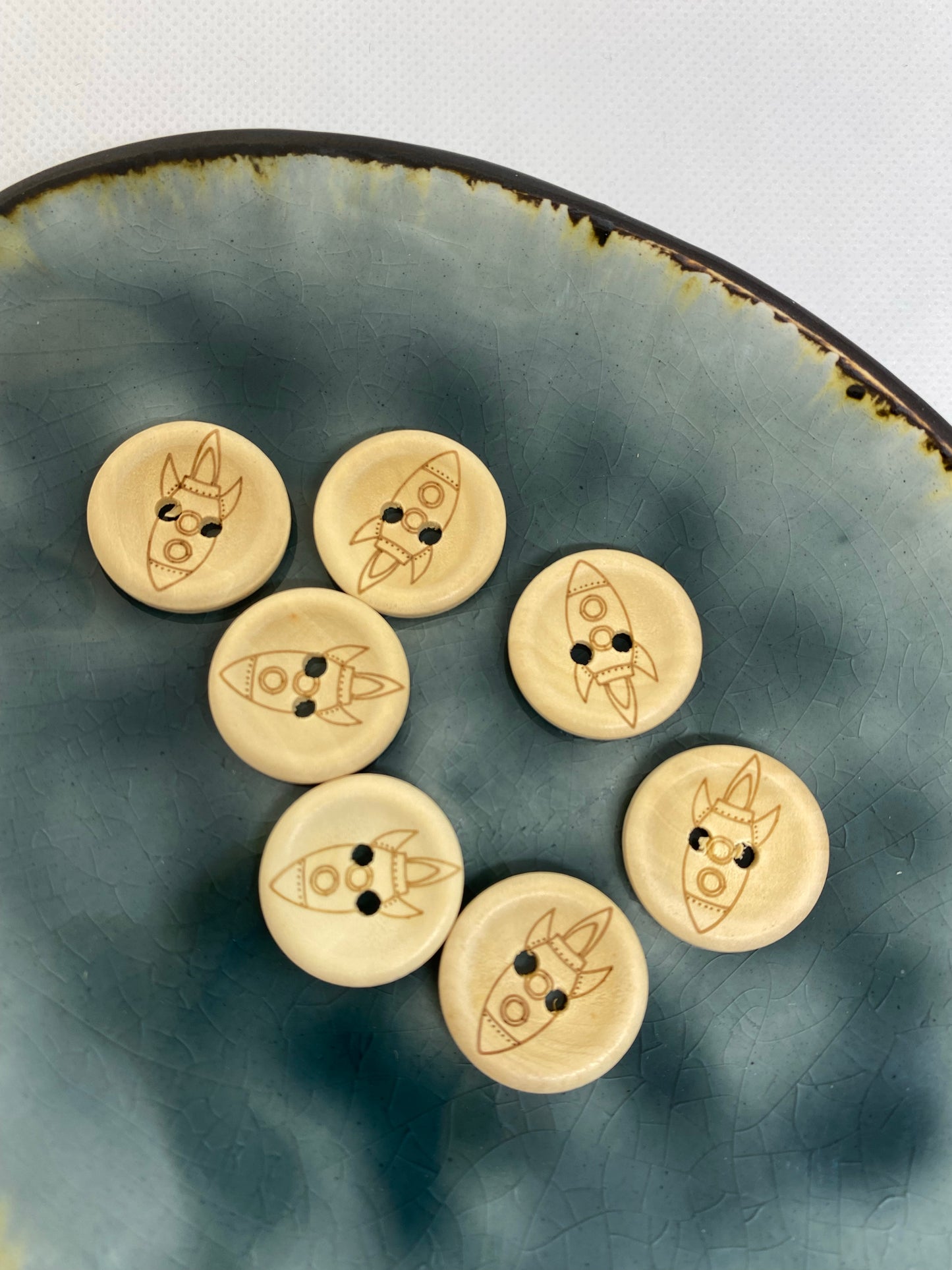 Eigenproduktion Holzknopf Rakete 20mm - Ameloua