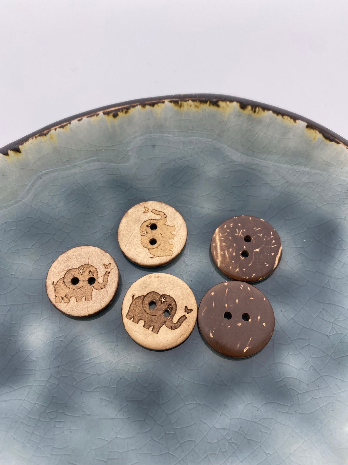 Kokosknopf Rund Elefant 20mm - Ameloua