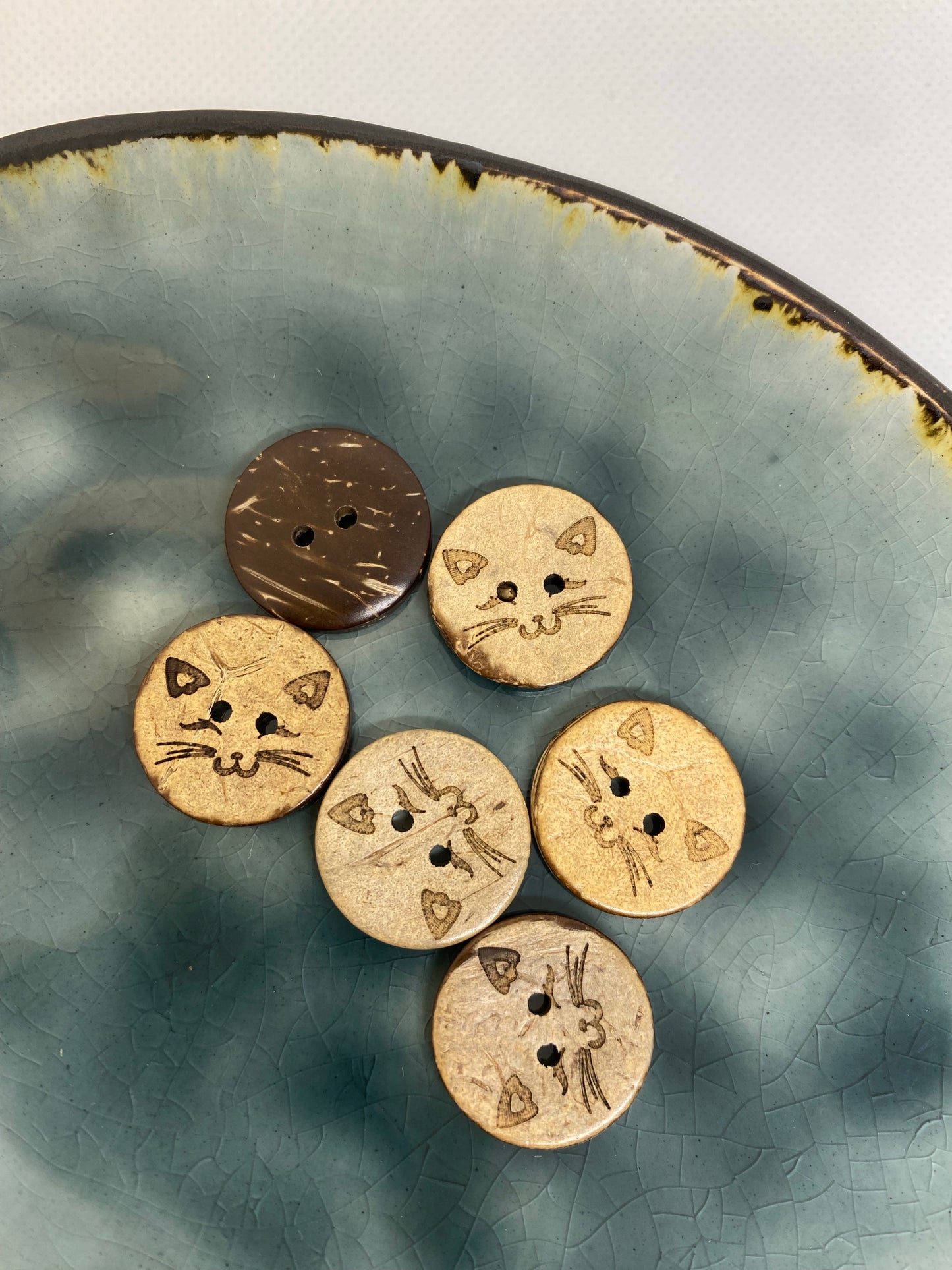 Eigenproduktion Kokosknopf Katze 20mm - Ameloua