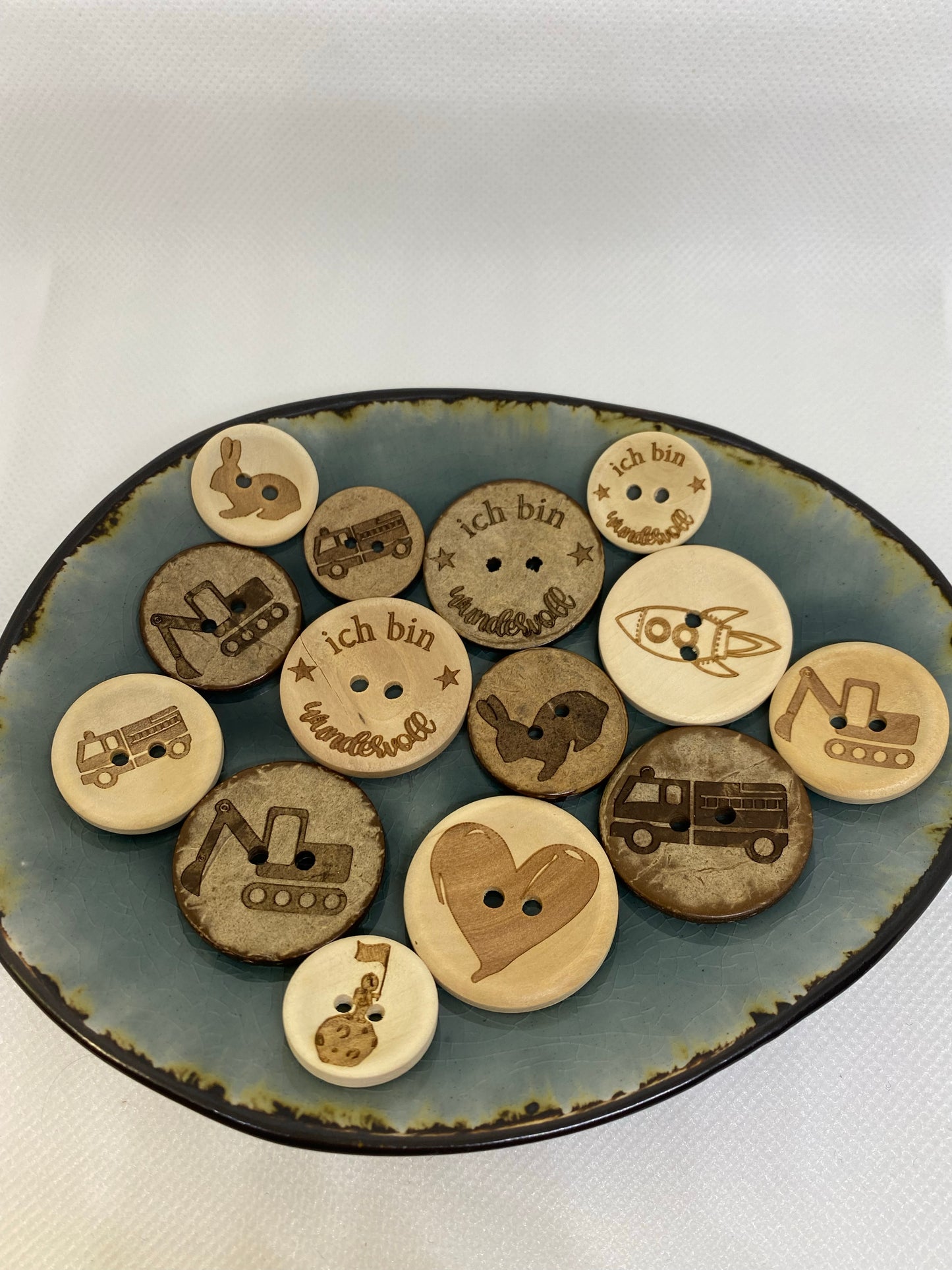 Eigenproduktion Kokosknopf Bagger 30mm