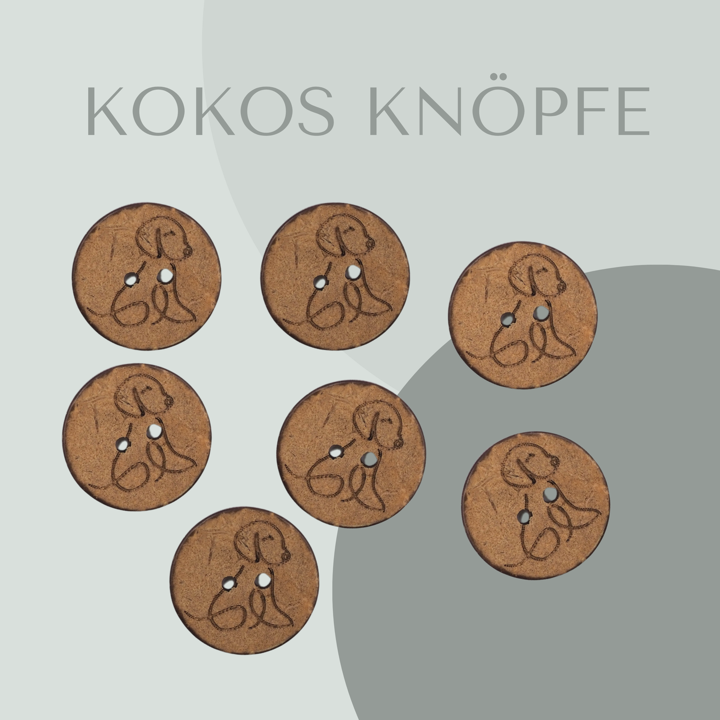 Eigenproduktion Kokosknopf Hund 20mm