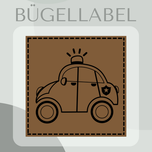 Kunstlederlabel Polizei Auto