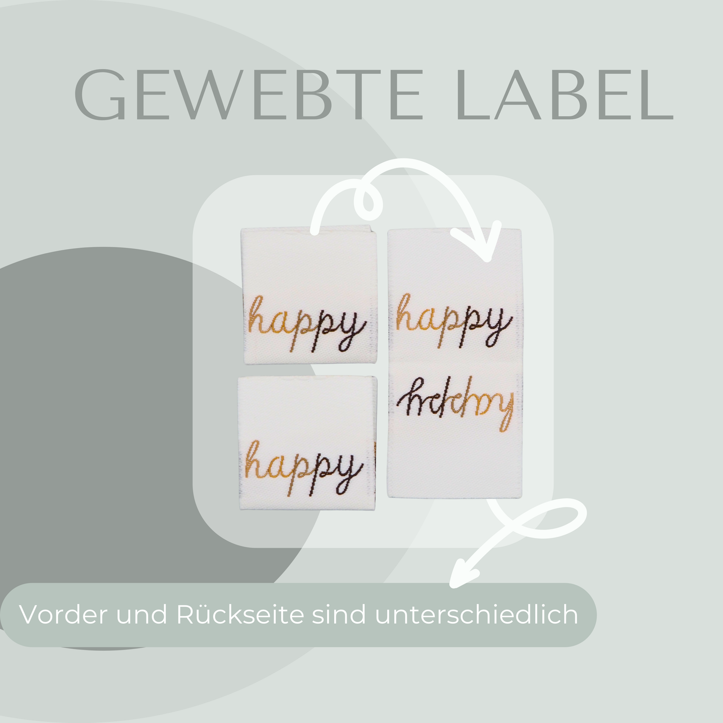 happy Web Label gewebt Eigenproduktion