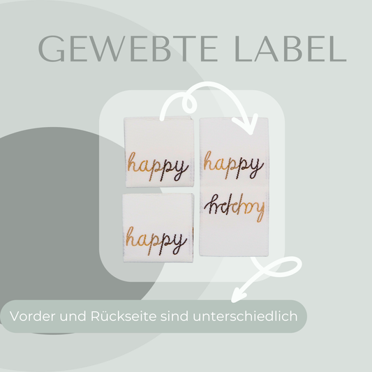 happy Web Label gewebt Eigenproduktion