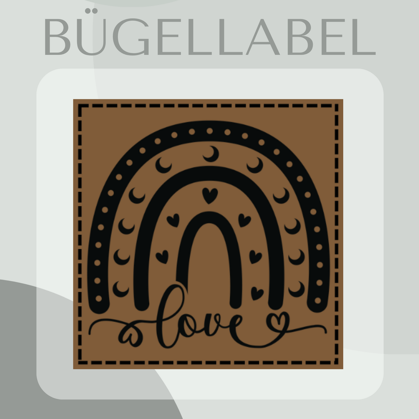 Bügellabel Regenbogen love