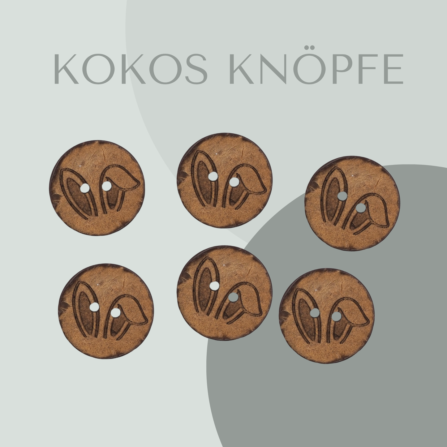 Eigenproduktion Kokosknopf Hasenohren 20mm