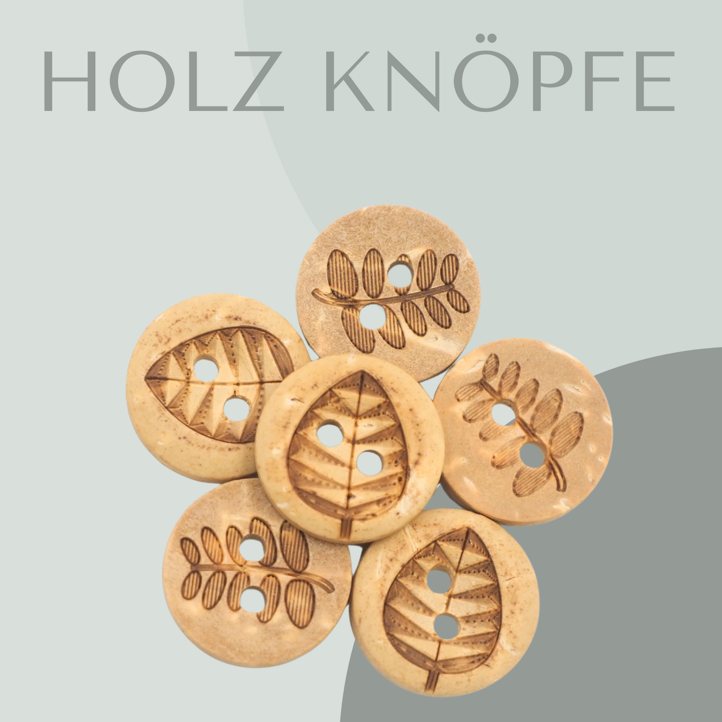 Blätter, Holzknopf 
